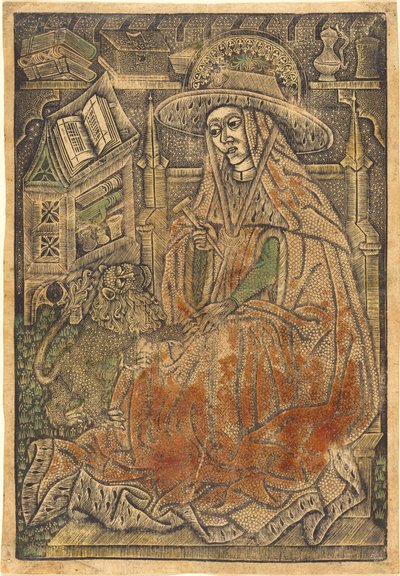 Saint Jérôme dans son Étude - German 15th Century or Master of the Aachen Madonna