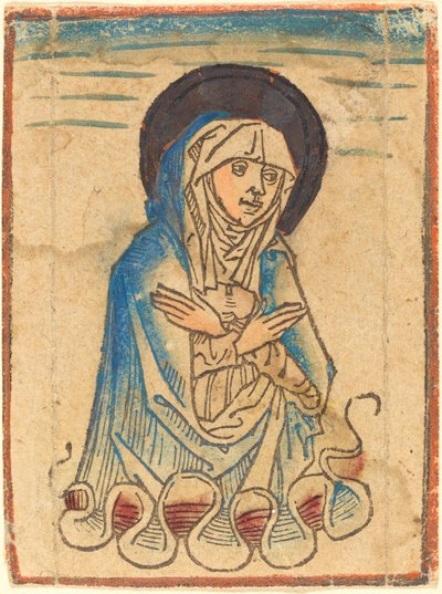 La Vierge dans les nuages - German 15th Century or Master of the Housebook
