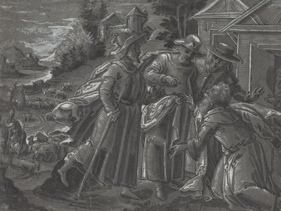 Abraham recevant les anges [verso] - German 16th Century