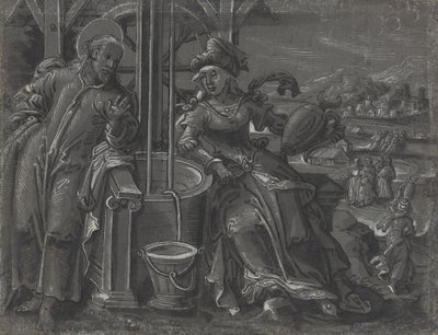 Christ et la femme de Samarie [verso] - German 16th Century