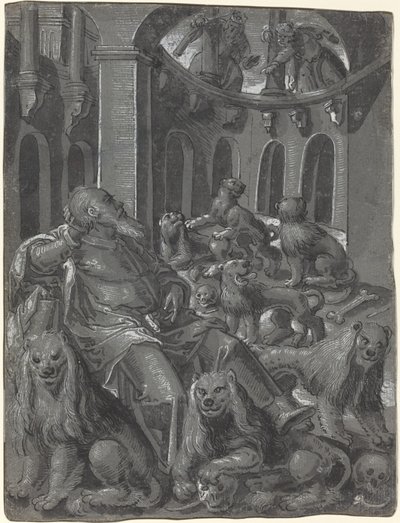 Daniel dans la Fosse aux Lions [recto] - German 16th Century
