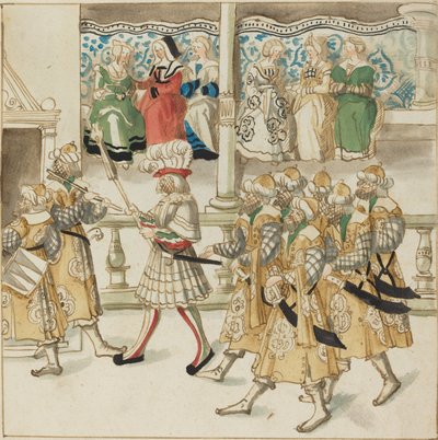 Chevaliers en parade en costume oriental - German 16th Century