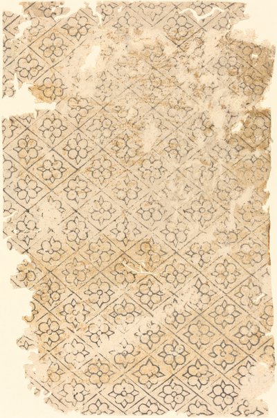 Feuille avec motif de fleurs et de losanges - German 16th Century