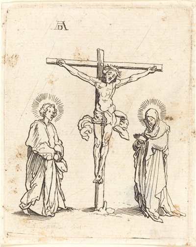 La Crucifixion avec la Vierge et Saint Jean - German 16th Century after Albrecht Dürer