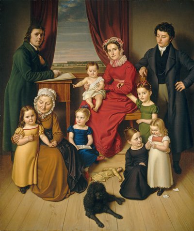 Un artiste et sa famille - German 19th Century