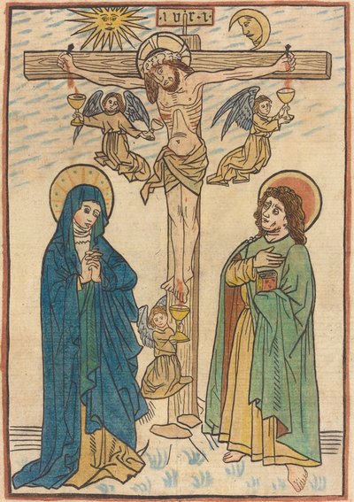 Christ sur la croix avec des anges - German 19th Century after German 15th Century