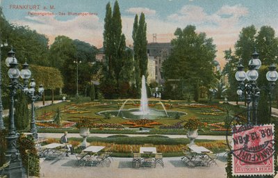 Francfort, Palmengarten, Le parterre de fleurs. Carte postale envoyée en 1913. - German Photographer