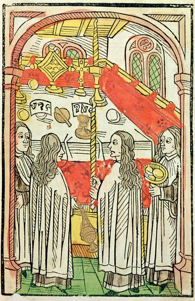 Une messe orthodoxe grecque au Concile de Constance en 1415, illustration de la Chronique du Concile de Constance par Ulrich Richental - German School