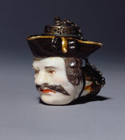 Bol de pipe portrait de Meissen modelé en tête de Schmiedel, vers 1750 - German School