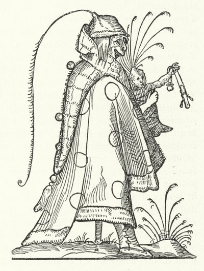 Un personnage du livre Les Songes drolatiques de Pantagruel de Richard Breton (gravure) - German School