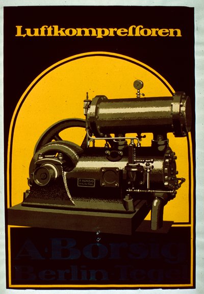 Affiche pour un compresseur allemand Luftkomprefforen - German School