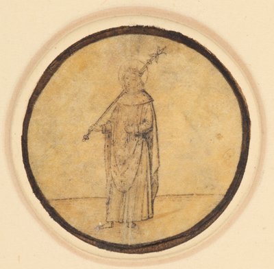 Un médaillon représentant Saint Louis de France tenant un sceptre sur son épaule droite - German School
