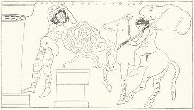 Une scène de Les Grenouilles, une pièce du dramaturge grec Aristophane - German School