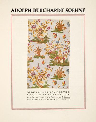 Publicité pour Adolph Burchardt Soehne, extrait de Styl, publié en 1922 (impression sur pochoir) - German School