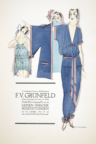 Publicité pour "F.V. Grunfeld", de Styl, pub.1922 - German School