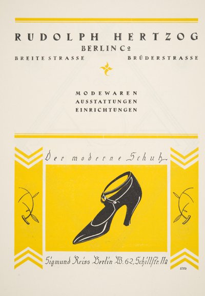 Publicité pour les chaussures Rudolph Hertzog, de Styl, pub.1922 - German School