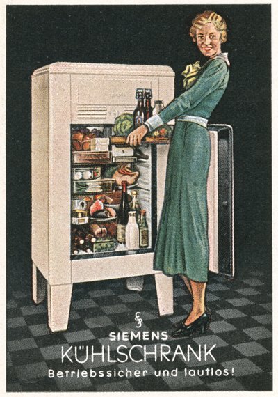 Publicité pour les réfrigérateurs Siemens (lithographie couleur) - German School