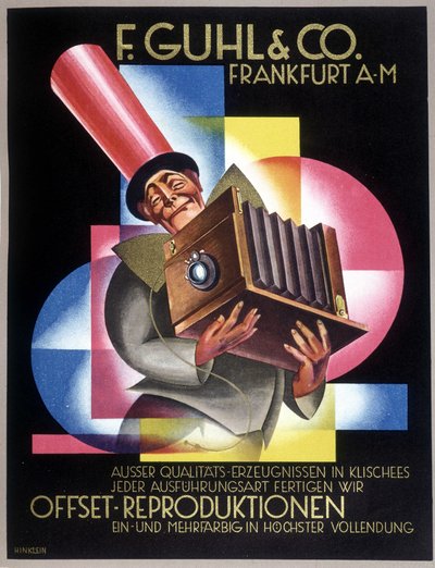 Publicité pour le fabricant allemand de caméras Offset. Dans "Gebrauchs Graphik", journal allemand - German School
