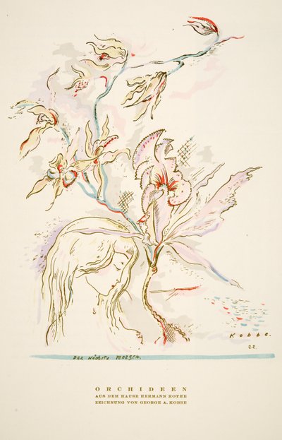 Publicité "Orchideen aus dem Hause Hermann Roth" de Styl, pub.1922 (impression sur pochoir) - German School