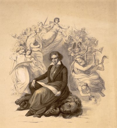 Portrait allégorique de Ludwig van Beethoven (1770-1827) - German School