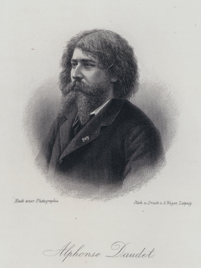 Alphonse Daudet, romancier français (gravure) - German School