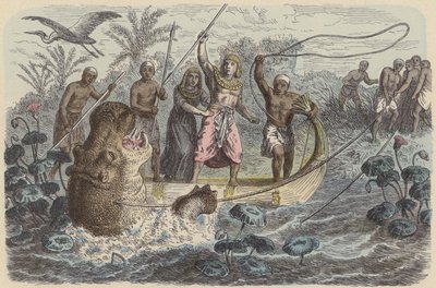 Pharaon égyptien ancien chassant l