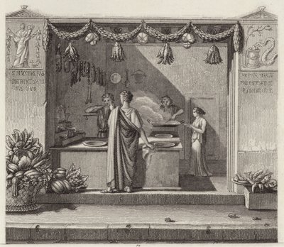 Boutique romaine antique. Illustration pour Bilder-Atlas - German School