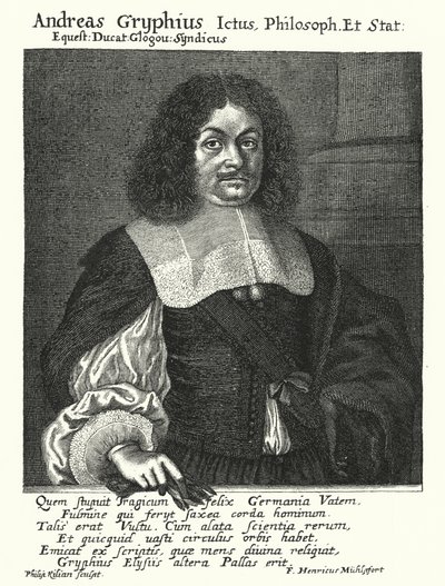 Andreas Gryphius, poète et dramaturge allemand (gravure) - German School