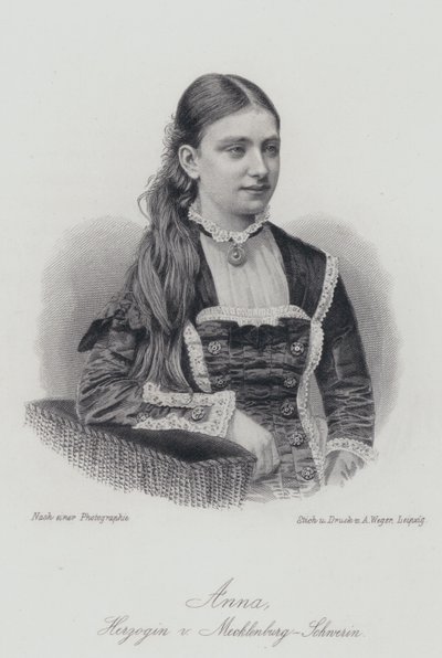 Anna, duchesse de Mecklembourg-Schwerin (gravure) - German School