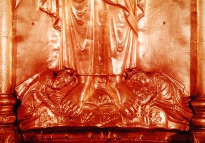Antependium représentant le Christ Rédempteur, détail des donateurs, Henri II (973-1024) et sa femme Cunégonde (978-1040) - German School