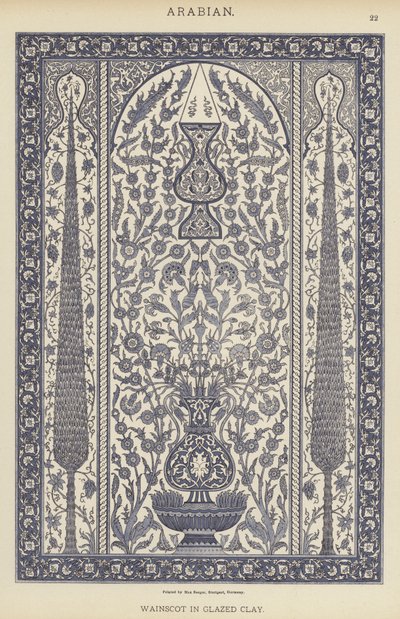 Arabes, lambris en argile émaillée - German School