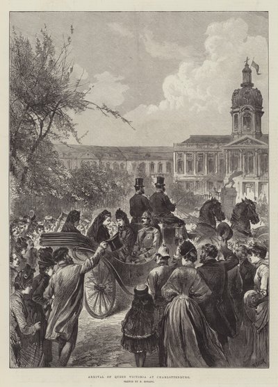Arrivée de la reine Victoria à Charlottenburg (gravure) - German School