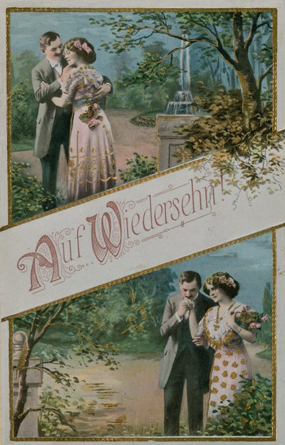 Carte de vœux Auf Wiedersehn, 1913 - German School