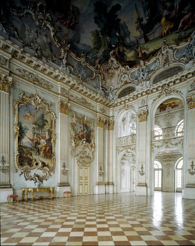 Art baroque : vue du Grand Salon. 17ème siècle Palais Nymphenburg, Munich Allemagne - German School