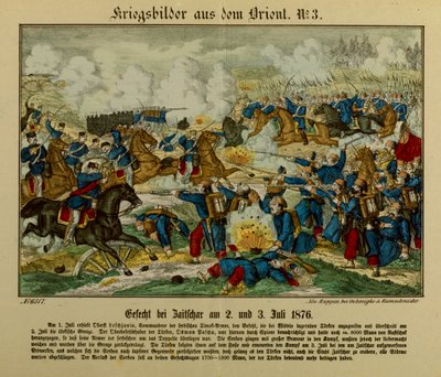 Bataille de Zajecar, 2-3 juillet 1876, pendant la première guerre serbo-ottomane - German School
