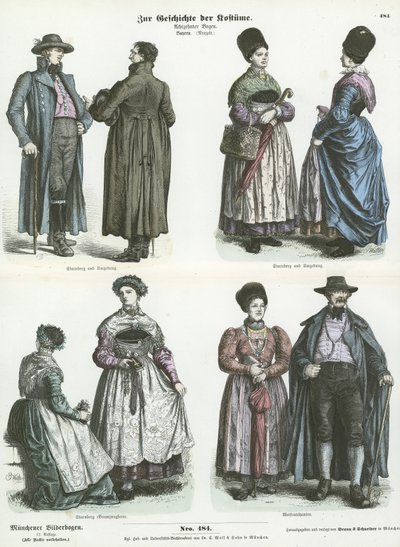 Costumes bavarois, 19ème siècle - German School