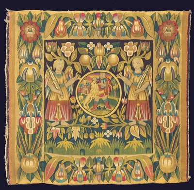 Panneau de tapisserie biblique représentant Samson et le Lion, probablement 17ème siècle, Allemagne du Nord, Schleswig-Holstein ou Hambourg - German School