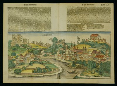Vue aérienne de Salzbourg, de la Chronique de Nuremberg par Hartmann Schedel (1440-1514) 1493 - German School