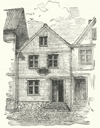 Lieu de naissance du poète allemand Johann Gottfried Herder, Mohrungen, Prusse (gravure) - German School