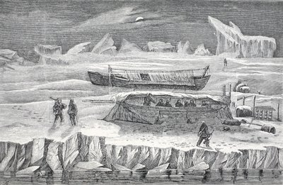 Bivouac dans les bateaux, pub. Londres 1874 - German School