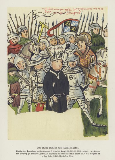 Réformateur chrétien bohémien Jan Hus conduit à son exécution, Constance, 6 juillet 1415 - German School