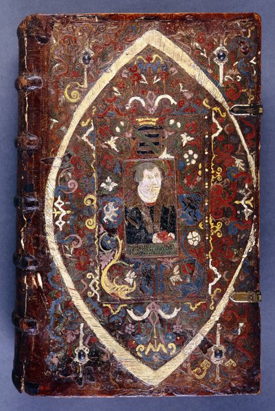 Couverture de livre avec un portrait de Martin Luther (1483-1546) - German School
