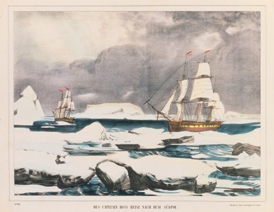 Expédition du capitaine Ross en Antarctique, publiée par J. Scholz, Mayence, entre 1839-42 - German School