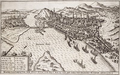 Buda et Pest assiégées par les chrétiens en 1602, illustration d