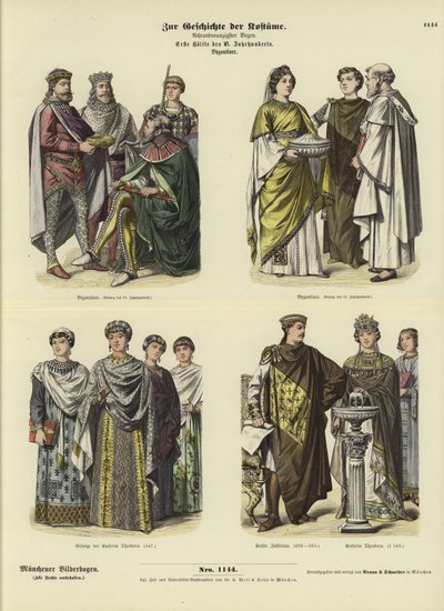 Costumes byzantins, première moitié du 6ème siècle - German School