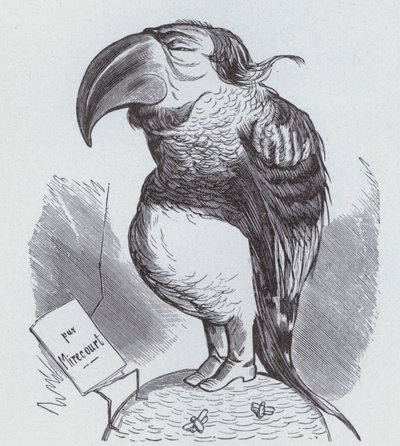 Caricature de Napoléon III de France en tant que perroquet - German School