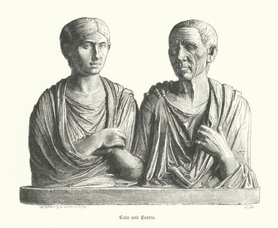 Cato et Porcia, sculpture romaine antique - German School