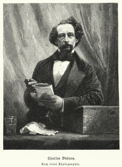 Charles Dickens, romancier anglais (lithographie) - German School