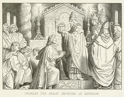 Couronnement de Charlemagne comme empereur - German School