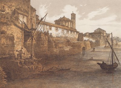 Cloaca Maxima, Rome (lithographie couleur) - German School